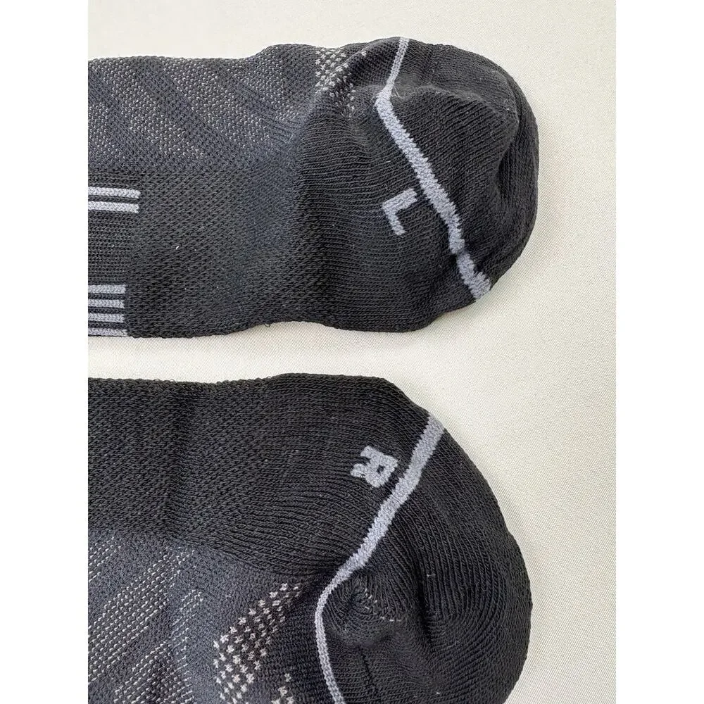 Fitrell No Show Athletic Socks 6 Pack Black Cushioned Low Cut Running Socks NIB